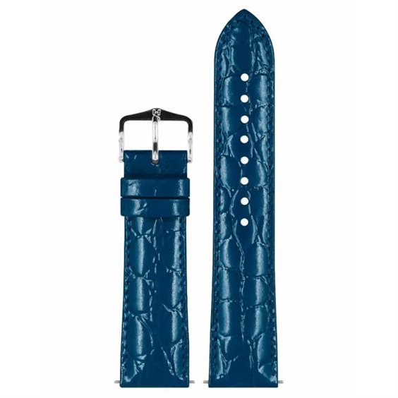 Cinturino Hirsch CROCOGRAIN 16 CROCOGRAIN BLU 80 - 16 CROCOGRAIN BLU 80